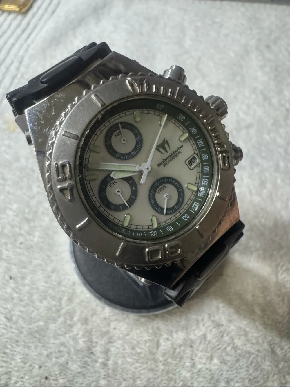 Technomarine Men's Silver and White Chronograph Watch